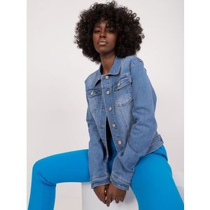 Modrá džínová bunda s knoflíky obraz