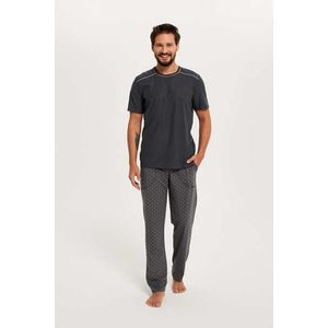 Pánské pyžamo Abel, krátký rukáv, dlouhé nohavice - grafit/potisk obraz