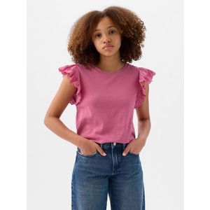 Tmavě růžové holčičí tričko s volánky GAP obraz