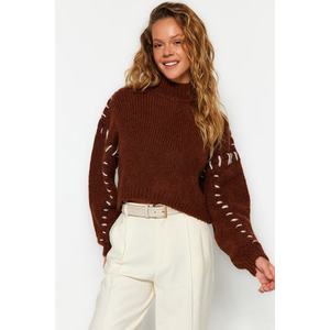 Trendyol Brown Knitwear Sweater obraz
