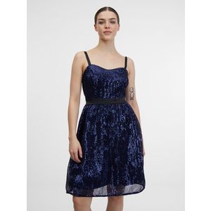 Tmavě modré dámské flitrové šaty ORSAY obraz