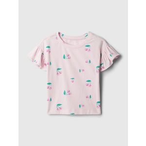 Růžové holčičí vzorované tričko s volánky GAP obraz
