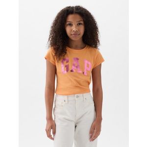 Oranžové holčičí tričko s metalickým logem GAP obraz