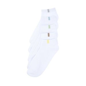 Trendyol 5-Pack White Cotton Textured Contrast Color Block Booties-Short-Ankle Socks obraz