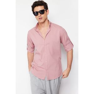 Trendyol Pale Pink Slim Fit Shirt With Epaulette Sleeves obraz