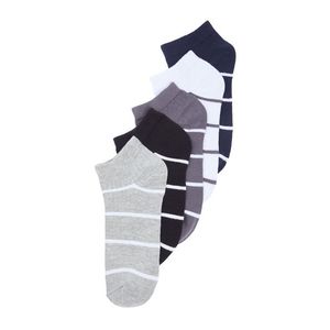 Trendyol 5-Pack Multi Color Striped Textured Cotton Booties-Short-Ankle Socks obraz