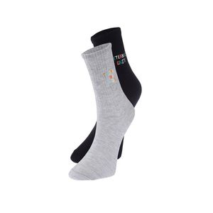 Trendyol Grey-Black 2-Pack Cotton Embroidered Knitted Socks obraz