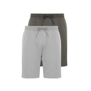 Trendyol Anthracite-Grey 2 Pack Regular 100% Cotton Comfortable Shorts obraz