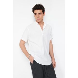 Trendyol Ecru Regular Fit Half Pop Knitted Comfort Shirt obraz
