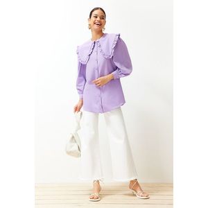 Trendyol Lilac Baby Collar Cotton Woven Shirt obraz