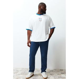 Trendyol Navy Blue Slim Fit Stretch Fabric Plus Size Jeans Trousers obraz