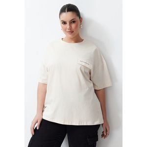 Trendyol Curve Oversize Knitted T-shirt with Stone Pocket Cover Detail obraz