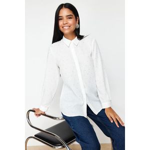 Trendyol Elegant Woven Shirt with White Stone obraz