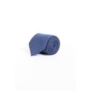 Vzorovaná tmavě modrá pánská kravata obraz