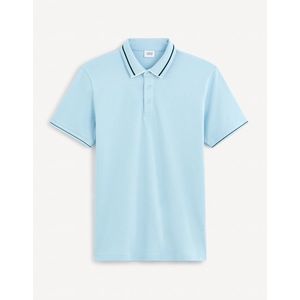Světle modré pánské basic polo tričko Celio Geden obraz