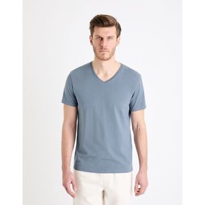 Modré pánské basic tričko Celio Neuniv obraz