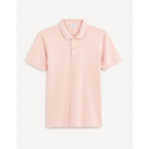 Světle růžové pánské basic polo tričko Celio Teone obraz