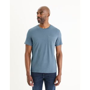 Modré pánské basic tričko Celio Gepostel obraz