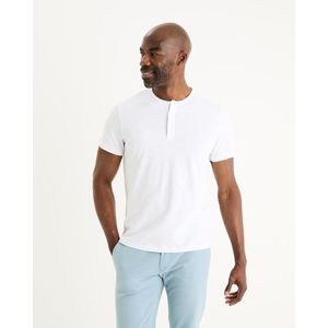 Bílé pánské basic tričko Celio Genperle obraz