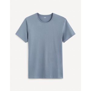 Modré pánské basic tričko Celio Neunir obraz