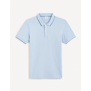 Světle modré pánské basic polo tričko Celio Decolrayeb obraz