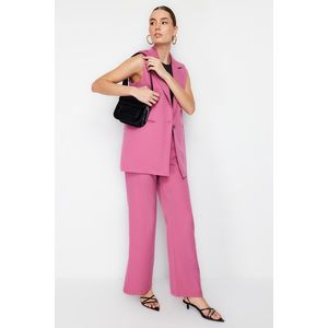 Trendyol Lilac Regular Fit Vest and Wide Leg/Wide Leg Trousers Woven Two Piece Set obraz