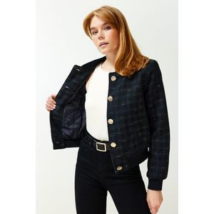 Trendyol Navy Blue Tweed Jacket Coat obraz