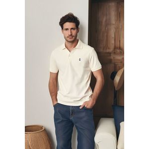 Trendyol Stone Regular Short Sleeve Textured 100% Cotton Polo Neck T-shirt obraz