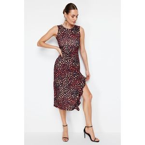 Trendyol Multicolored Fitted Animal Printed Stretchy Knitted Maxi Pencil Dress obraz