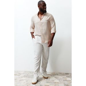 Trendyol Stone Regular Fit 100% Tencel Comfortable Plus Size Fabric Pants obraz