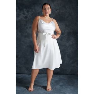 Trendyol Curve White High Ribbon Detailed Woven Bridal Skirt obraz