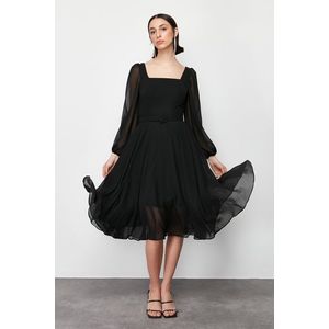 Trendyol Black Tulle Woven Elegant Evening Dress obraz