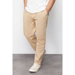 Trendyol Limited Edition Mink Regular Fit Pleated Detailed Soft Touch Chino Trousers obraz