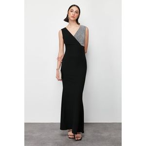 Trendyol Black Fitted Long Elegant Evening Dress obraz