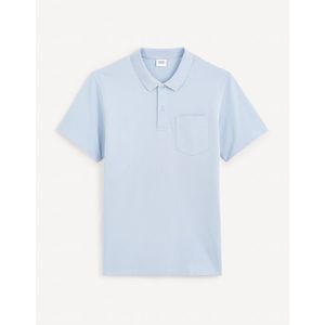 Světle modré pánské basic polo tričko Celio Gepoche obraz