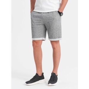 Ombre Men's LOOSE FIT melange fabric shorts - gray obraz