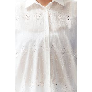Trendyol White Woven Embroidery 100% Cotton Shirt obraz
