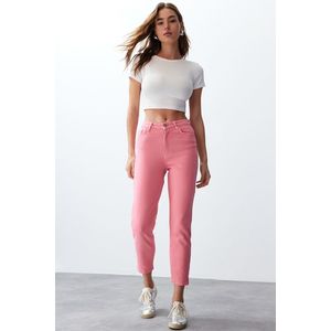 Trendyol Pink High Waist Mom Jeans obraz