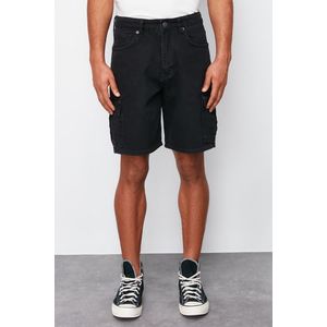 Trendyol Black Regular Fit Cargo Pocket Denim Shorts obraz