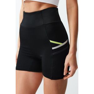 Trendyol Black Restorer Tulle Pocket and Reflector Print Detailed Knitted Sports Shorts/Short Leggings obraz