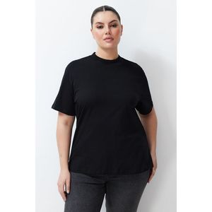 Trendyol Curve White-Black 2-Pack 100% Cotton Basic High Neck Knitted T-Shirt obraz
