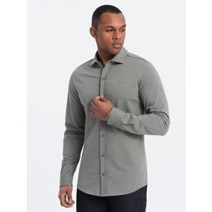Pánské bavlněné tričko Ombre REGULAR z jednoduchého úpletu - světle khaki obraz