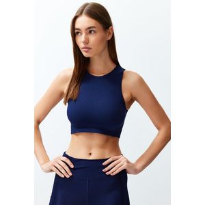 Trendyol Dark Navy Seamless/Seamless Ribbed and Lightly Supported/Shaping Sports Bra obraz