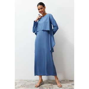 Trendyol Blue Plain Aller Detailed Woven Dress obraz