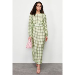 Trendyol Green Plaid / Checkered Woven Dress obraz