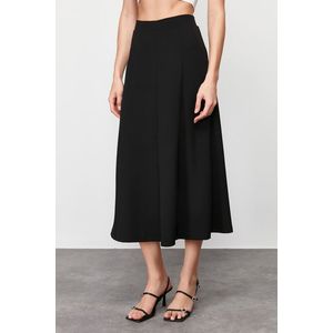 Trendyol Black Flared Maxi Stretch Knitted Skirt obraz