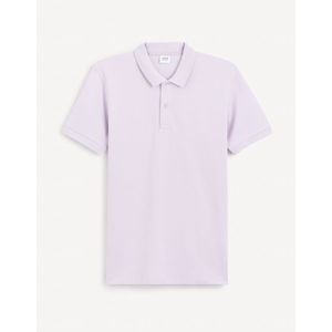 Světle fialové pánské basic polo tričko Celio Teone obraz