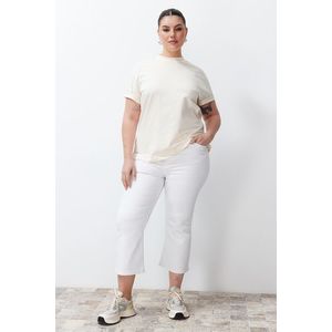 Trendyol Curve White Flare Jeans obraz