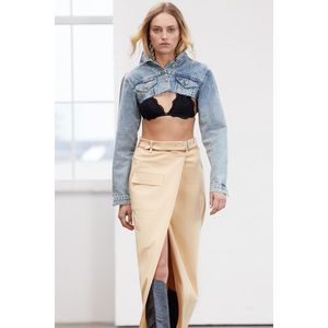 Trendyol Limited Edition Stone Cut Out Detailed Cotton Midi Column Woven Skirt obraz