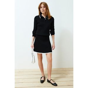 Trendyol Black Sweater/Skirt Knitwear Top and Bottom Set obraz